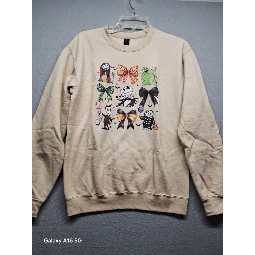Nightmare Before Christmas Sweater Beige Women Size S